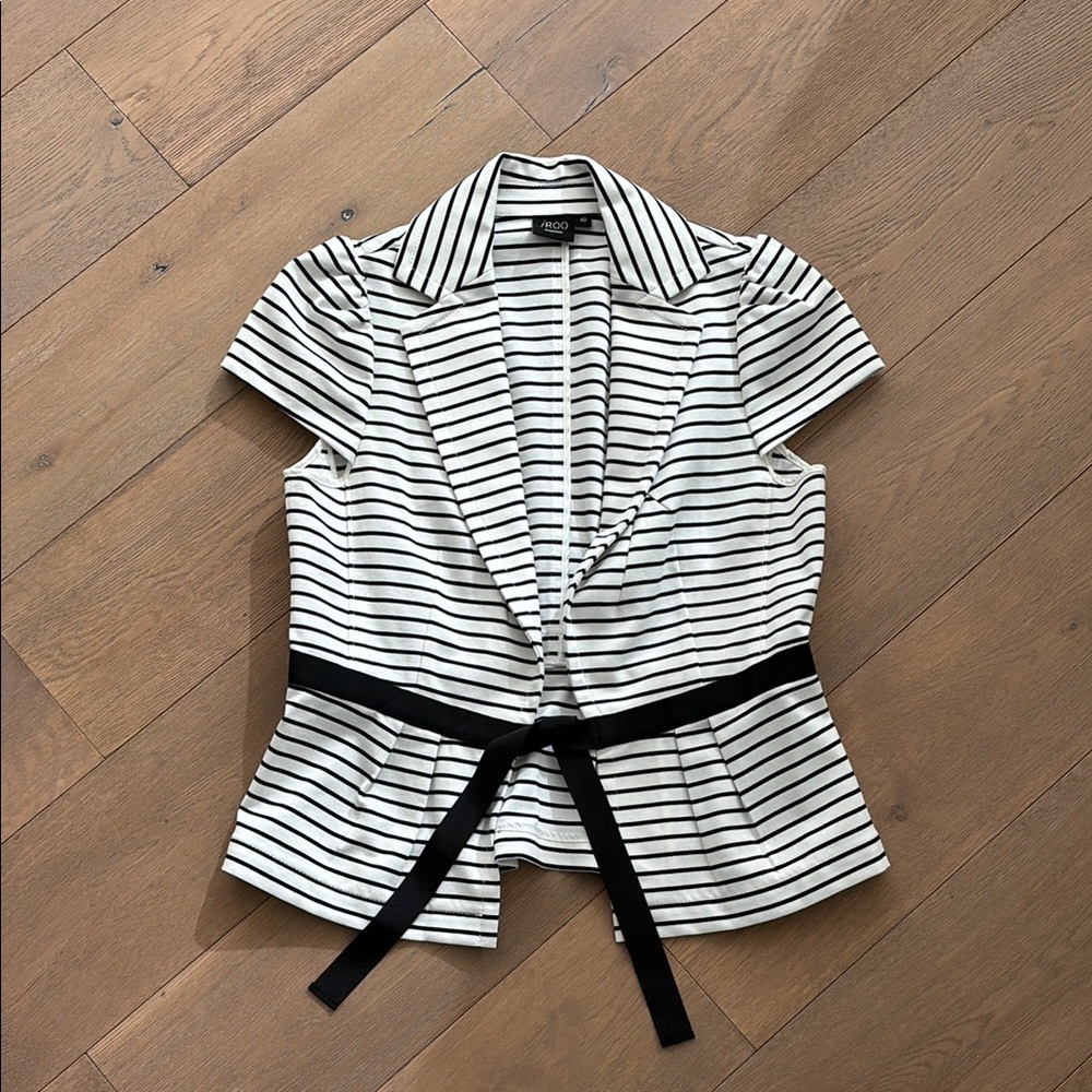 Counter Brand Black White Striped Blazer